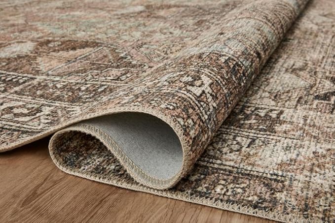 Loloi Amber Lewis Billie Collection, Clay & Sage 8'-6" x 11'-6" Area Rug – Antique & Distressed Accent Rugs for Living Room, Bedroom, Entryway & Hallway, No Shed High Traffic Area Home Decor Rug