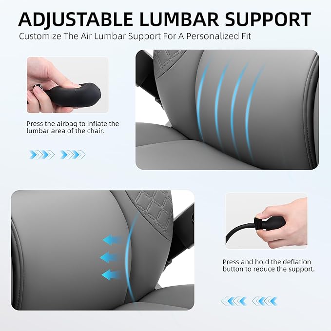 Office Chair, 5D Flip Arm Ergonomic Desk Chair with Adjustable Lumbar Support for Back Pain, Extra Wide 500LBS Comfy Big and Tall Office Chair, Executive Leather Computer Game Chair for Heavy People