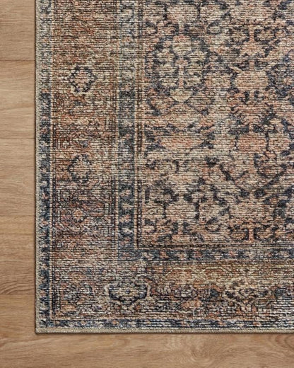 Loloi Amber Lewis Billie Collection, Ink & Salmon 8'-6" x 11'-6" Area Rug – Antique & Distressed Accent Rugs for Living Room, Bedroom, Entryway & Hallway, No Shed High Traffic Area Home Decor Rug