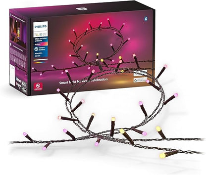 Philips Hue Indoor/Outdoor 65-Foot Festavia String Lights - 250 Mini Color Changing Smart LEDs - Weatherproof - Control with Hue App - Works with Alexa, Google Assistant and Apple HomeKit