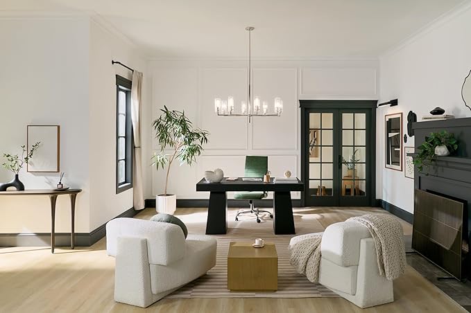 KICHLER Velestino 40.25" 8 Light Chandelier in Polished Nickel, for Foyer, Dining Room, Living Room, Bedroom, (23.25" x 40.25") 52680PN