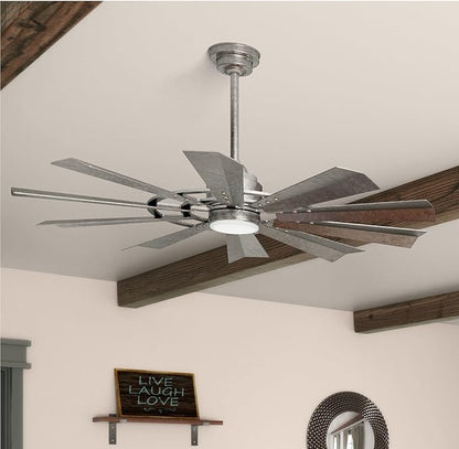 Hunter Crescent Falls Indoor/Outdoor Ceiling Fan with LED Light and Remote Control