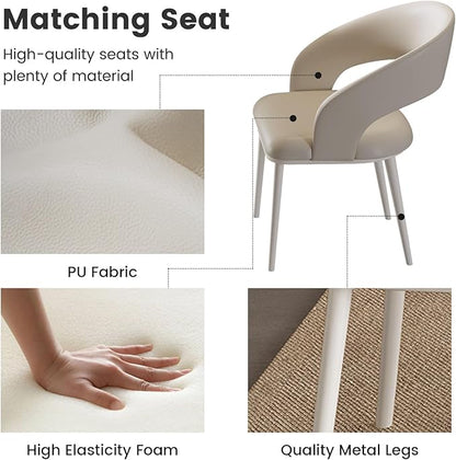 Modern Cream-White Office Desk with Beige Business Chair, Large Computer Table Set, Minimalist and Sturdy Workstation and Workstation, Ideal for Office, Home Office, and Gaming (Desk Only)