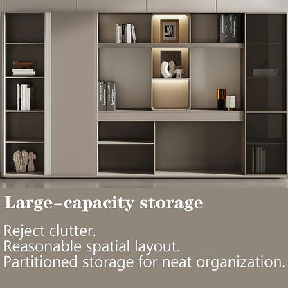 L Shaped Executive Desk, 102.4 inch Large Executive Computer Desk Set Drawers and Lockable, Power Socket and USB Port Storage, Without Desk or Computer Chair (Filing Cabinet)