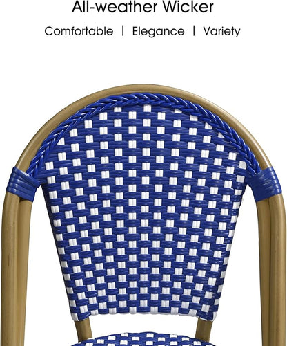 PURPLE LEAF 9 Pieces Outdoor Dining Set Patio Furniture Set with Large Aluminum Table and French Bistro Chairs for Garden Backyard Deep Blue Patio Dining Set