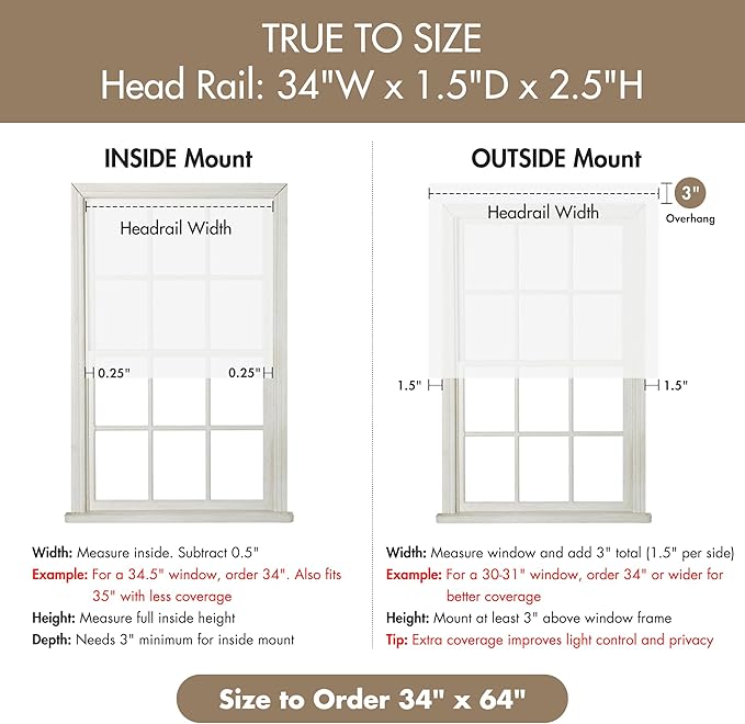 Madison Park Galen Cordless Roman Shade, 34"W x 64"H, Sheen White – Room Darkening, Thermal Insulated, Energy Efficient Window Blind with Subtle Sheen Basketweave Fabric for Privacy