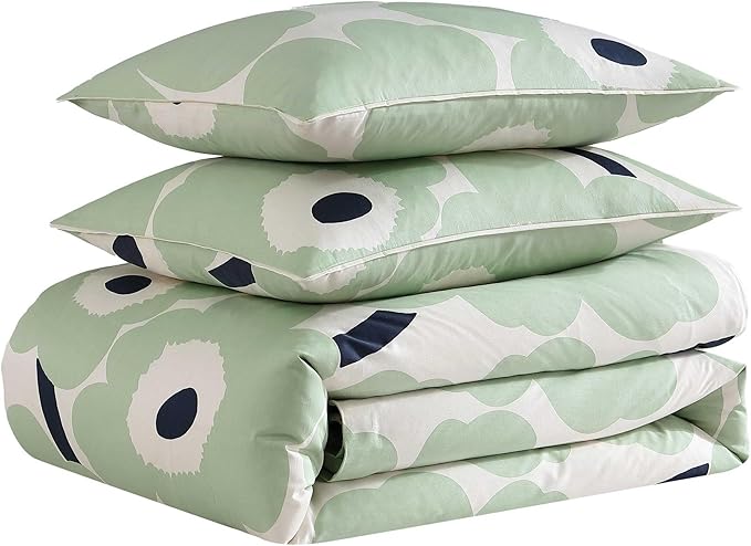 Marimekko - King Duvet Cover Set, Super Soft Organic Bedding with Matching Shams, Floral Bedding Essentials, Oeko-Tex Certified (Unikko Green, King)