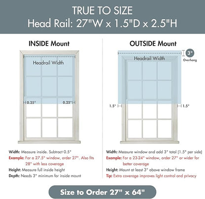 Madison Park Galen Cordless Roman Shade, 27"W x 64"H, Sheen Blue – Room Darkening, Thermal Insulated, Energy Efficient Window Blind with Subtle Sheen Basketweave Fabric for Privacy