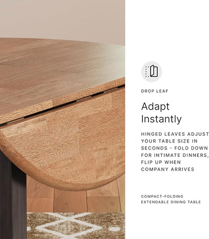 Signature Design by Ashley Shullden Casual Round Dining Small Drop Leaf Table, Seats up to 4, Gray