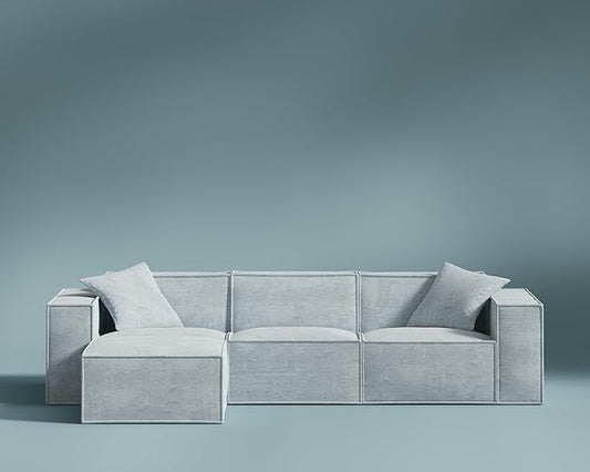 ROVE LAB M1 Modular Sectional Sofa with Ottoman, Sofa in a Box, Modular Couch, Spill-Resistant,Sustainable, Stylish, Modern Sectional Couch for Living Room with SmartFoam Comfort