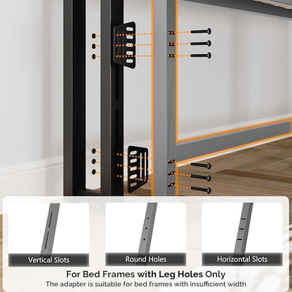 VINGLI Full Size Headboard Only, Adjustable Upholstered Headboard with 2 Tier Shelves and Pegboard with Charging Stations and LED Lights, Modern Bed Headboard with Storage for Bedroom Decor