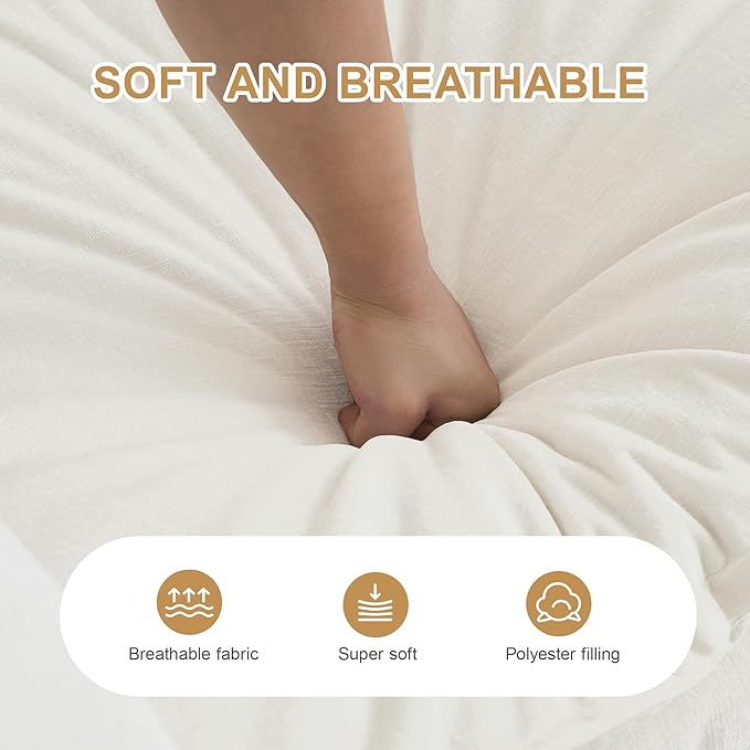 Modular Sectional Sofa, 146.5 Inch I-Shaped Cloud Sofa with Deep Seat Chenille Sofa with Cushions, Four Seater Sectional Sofa for Living Room Apartment,White