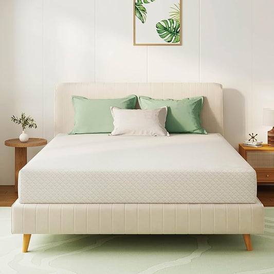 King Mattress 10 Inch Green Tea Memory Foam Mattress for Cool Sleep & Pressure Relief, Medium Feel Support,Fiberglass Free, Bed in a Box, Removable Washable Cover, CertiPUR-US Certified