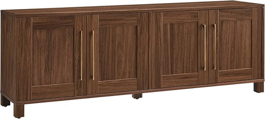 Henn&Hart Rectangular TV Stand for TV's up to 80" in Walnut, TV Stands for the Living Room