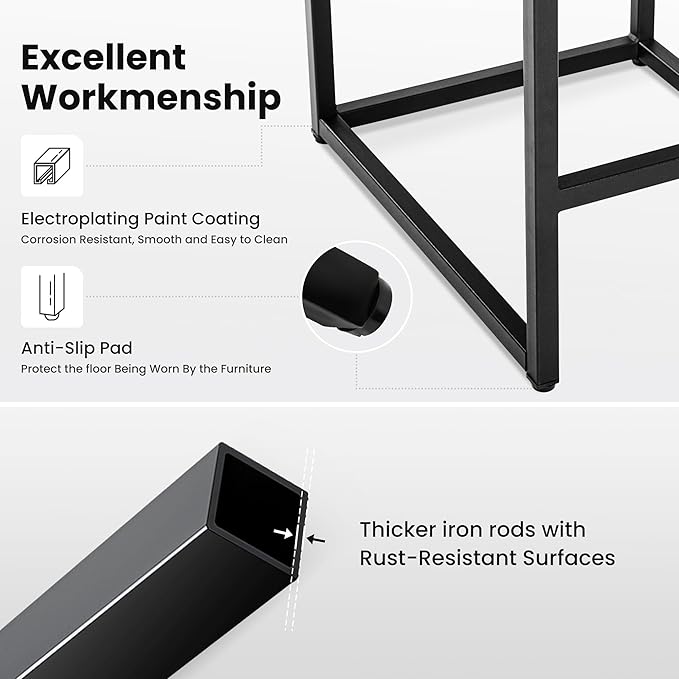 PHI VILLA Brown Bar Stools Set of 3-24 inch Counter Stools for Kitchen Island, Counter Height Bar stools