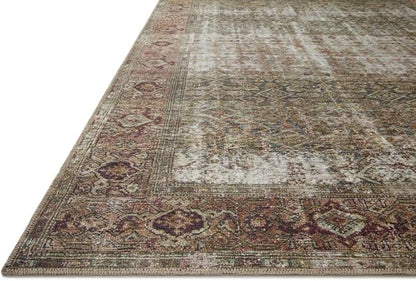 Loloi Amber Lewis Georgie Collection GER-07 Moss/Salmon 3'-0" x 10'-0", .19" Pile Height, Runner Rug