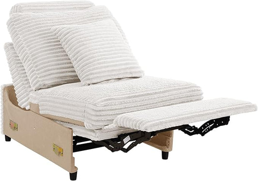 ORRD Modern Armless Power Recliner Sofa Seat for Modular Sectional Couch for Living Room-White