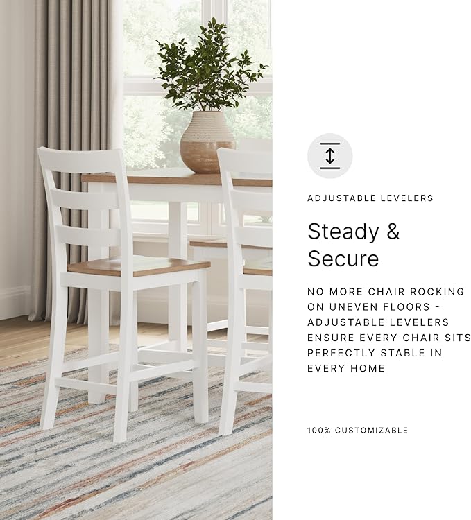 Signature Design by Ashley Caitbrook Rustic 24.63" Counter Height Upholstered Barstool, Set of 2, Gray