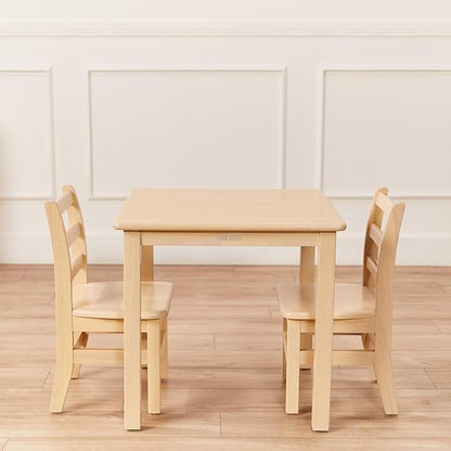 ECR4Kids 24in Square Hardwood Table with 22in Legs, Kids Furniture, Antique White
