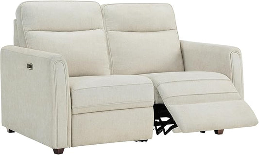Zero Wall Recliner Sofa RV Loveseat Wall Hugger Power Recliner Chair with Comfortable Backrest High Wood Leg USB & Type C Dual Charge Ports for Living Room RV Furniture or Small Spaces