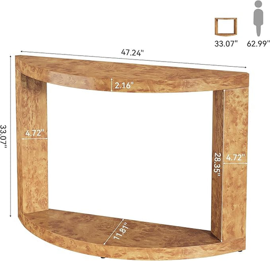 Tribesigns 2-Tier Console Table for Living Room, 47.24" Modern Entryway Table for Foyer, Hallway, Brown