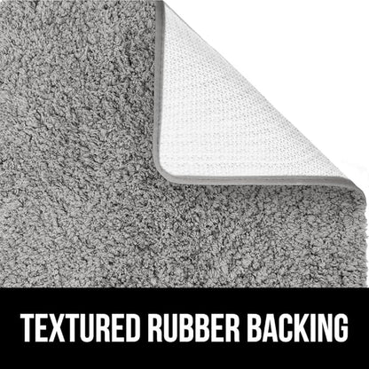 GORILLA GRIP Bathroom Rugs, 42x24, Ultra Soft Absorbent Mat, Thick Plush Bath Rug, Machine Washable, Microfiber Quick Dry, Mats for Shower, Bathtub and Floor, Home Decor Accessories, Gray