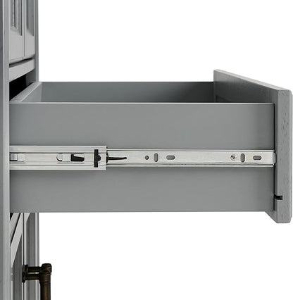 Crosley Furniture Tara 3-Piece Pantry Storage Cabinet Set with Shelves, Kitchen, Dining, or Laundry Room, Distressed Gray