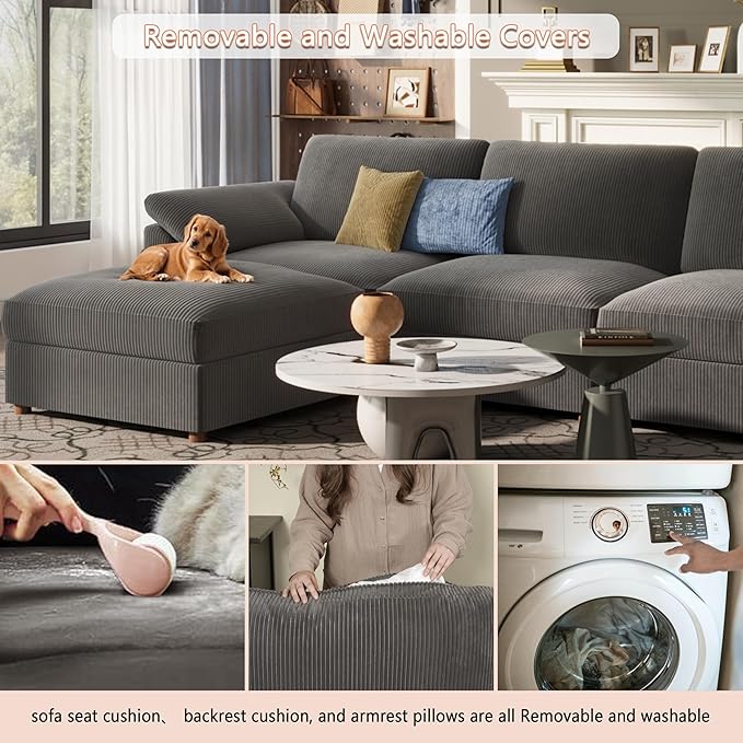 EASE MOOSE Comfty 2 Seat Couch,FSC Certified Modern Deep Seat Sectional Modular for Living Room