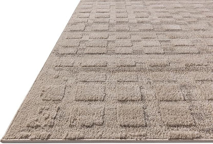 Loloi Amber Lewis Monty Collection MOT-06 Pebble/Beige 5'-3" x 7'-6", .50" Pile Height, Accent Rug