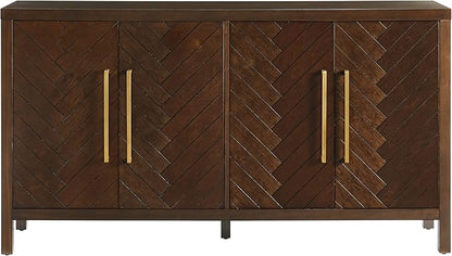Crosley Furniture Darcy Modern Sideboard Buffet Cabinet with Storage Shelves, Living Room, Kitchen, Dining, Dark Brown
