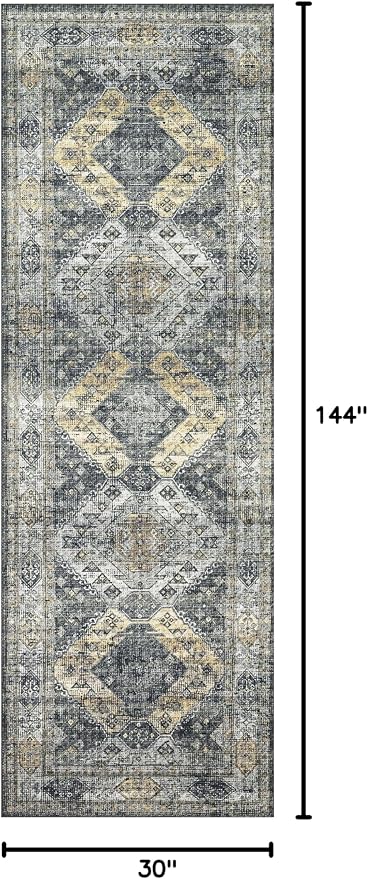 Loloi Skye Collection SKY-09 Graphite/Silver 2'-6" x 12'-0" Runner Rug