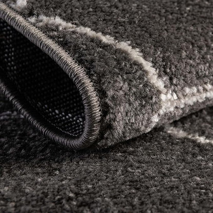 Unique Loom Trellis Frieze Collection Area Rug - Geometric (8' x 11', Dark Gray/ Ivory)