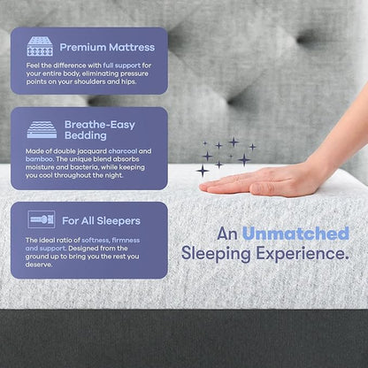 Celestial Sleep Gel Memory Foam Mattress in a Box, Made in The USA, CertiPUR-US® Certified Foam, Oeko-Tex, and Fiberglass-Free Certified Bed, 12 inch Soft - Split King