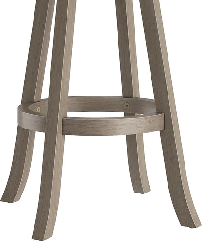 Hillsdale Arborwood Wood Bar Height Swivel Stool, Aged Greige