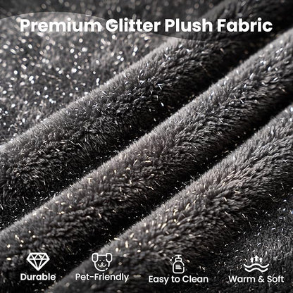 37.8" Glitter Velvet Ottoman for Couch, Memory Foam Cloud Boneless Sectional Couch for Living Room Foot Stools No Assembly Require (Sparkly Velvet, Gray)