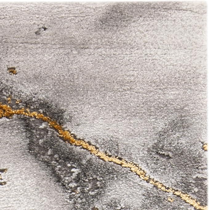 SAFAVIEH Craft Collection Area Rug - 8' x 10', Grey & Gold, Modern Abstract Design, Non-Shedding & Easy Care, Ideal for High Traffic Areas in Living Room, Bedroom (CFT877F)