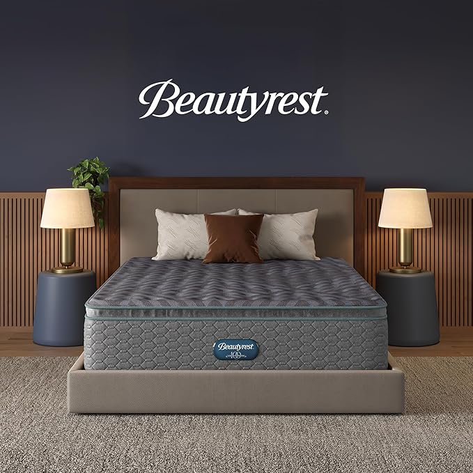 Beautyrest Days End Plush Pillow Top 14.75" Mattress - Cal King - Cooling Tech, Supportive Durable Pocketed Coils, Pressure Relief, Motion Separation; 100 Night Sleep Trial and 10 Year Warranty