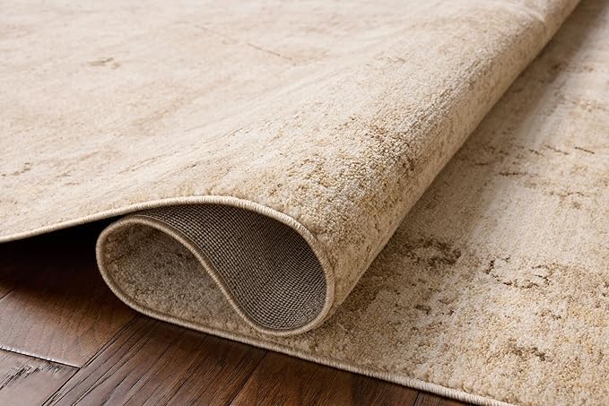 Loloi Chris Loves Julia Palma Collection PLM-06 Natural/Smoke 2'-7" x 10'-0" Fringe Runner Rug Vintage Style Boho Living Room Bedroom Carpet