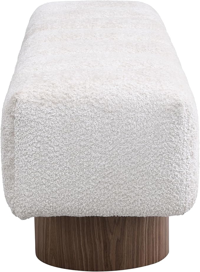 Christopher Knight Home Manila 64" Upholstered Ottoman Bench, Rectangular Dining Seat, Spacious Seating, Long Footstool, Boucle Dining Bench for Living Room Dining Room, No Assembly Needed, Beige
