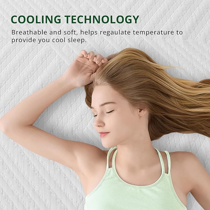 10 Inch RV Mattress Short Queen, Cooling Gel Green Tea Mattress for RVs, Campers & Trailers, CertiPUR-US Certified, Designed & Assembled in The USA, Medium Firm, 75"×60"×10"