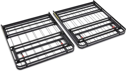 Amazon Basics Bed Frame with Storage, Foldable Metal Platform, Sturdy Steel, No Box Spring Needed, 14-inch High, Tool-Free Setup, Queen Size, Black