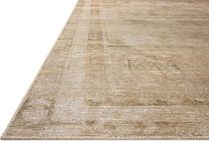 Loloi Amber Lewis Cambria Collection CBR-04 Natural/Jade 2'-6" x 7'-6" Runner Rug Jute, Neutral, Vintage Style, Antique Tone, Living, Bedroom, Dining, Carpet