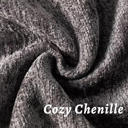 Grey Decorative Throw Pillow Covers 18x18 Inch Set of 2 Cozy Soild Chenille Cushion Cases Soft Textured Square Couch Pillows Cover Boho Accent Farmhouse Pillowcases for Sofa Bed