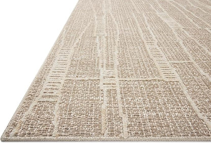 Loloi Amber Lewis Bexley Collection BEX-05 Mushroom/Natural 2'-7" x 10'-0" Runner Rug Neutral, Textured, Living, Bedroom, Dining, Carpet