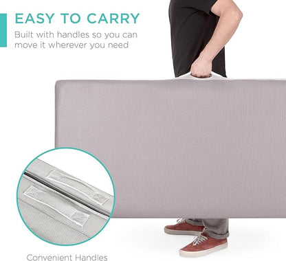 Best Choice Products 4in Portable Twin XL-Size Mattress, Tri-Fold Mattress for Camping, Guest, Toddler, Foam Plush w/Carry Case - Grey