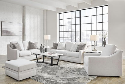 Signature Design by Ashley Maitelynn Contemporary Upholstered Chair with Non-Skid Legs, White