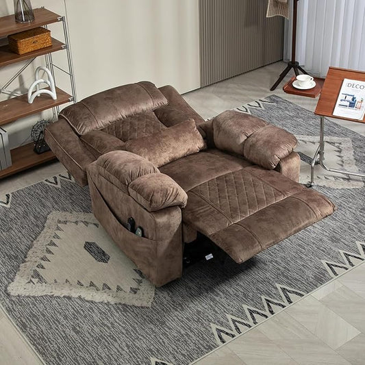 Big Man Power Lift Recliner for Elderly Adults 28 Inch Wide Seat, Lay Flat Lift Chair with Heat Massage, Arm Storage Cup Holders, USB Type C Charging, Oversized Recliner 400 lbs