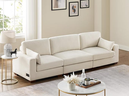VANOMi Large Modular Sectional Sofa, Oversized Couch with Charging Station, Cloud Couch Deep Seat Sofa with Thick Cushion, Convertible Sectional Couches for Living Room Office Apartment