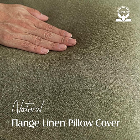 Foindtower Pack of 2, Decorative Linen Soild Throw Pillow Covers Soft Accent Cushion Case Boho Farmhouse Pillowcase for Chair Couch Sofa Bedroom Living Room Home Decor 18 x 18 Inch Olive Green