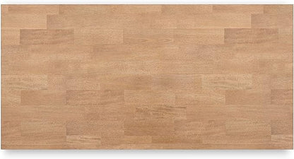 Signature Design by Ashley Gesthaven Modern Counter Height Dining Table with 3 Shelves and Trestle Base, Light Brown & Blue